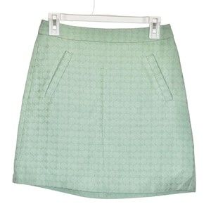 The Limited Womens Skirt Textured Size 0 Green Pastel Mint Mini Pockets Spring